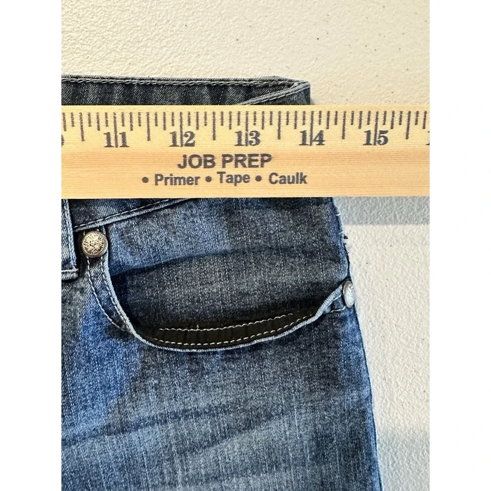 Tru Luxe Jeans Womens Denim Mid‎ Rise Stretch Embellished Pocket Blue Size 27/4